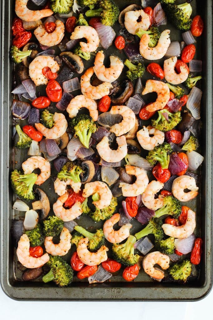 Sheet Pan Shrimp and Vegetables is a quick, easy and healthy dinner recipe for those busy weeknights. Serve it with rice, pasta or enjoy on its own!