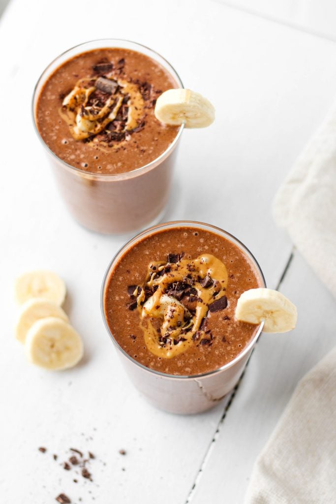 This easy Chocolate Peanut Butter Smoothie is creamy, delicious, and packed with protein and healthy fat. It makes a quick, tasty, and nutritious breakfast!