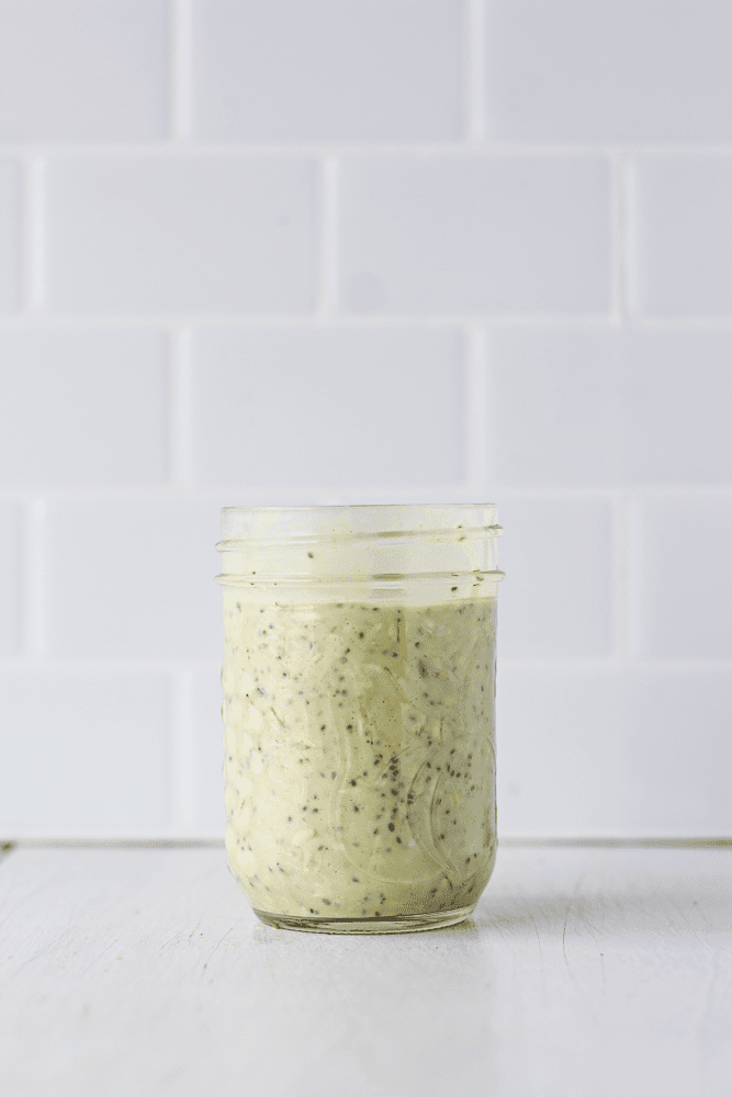 prepared overnight oat mixture in a jar
