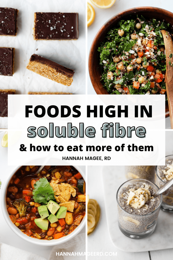graphic titled foods high in soluble fibre and how to eat more of them with images of food