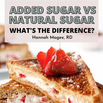 graphic that reads "added sugar vs natural sugar: what's the difference?"