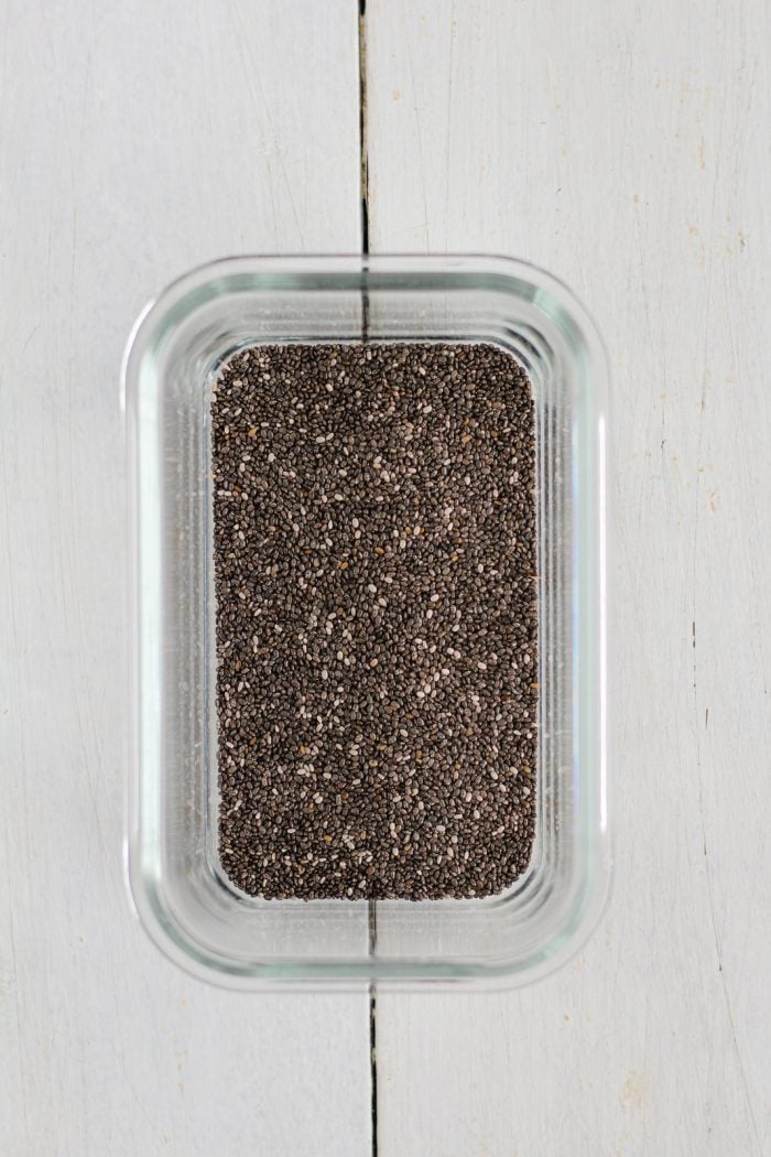 chia seeds in a meal prep container